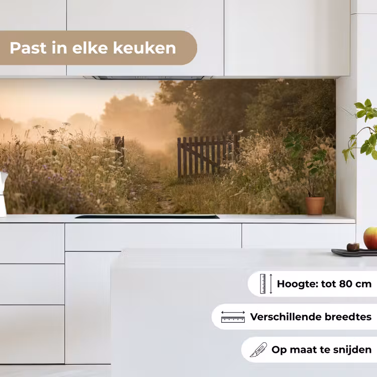 Hek - Natuur - Mist - Veld keuken achterwand 2 middel -sfeer4_NL