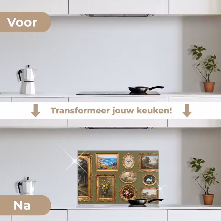 Hert - Bos - Natuur - Klassiek - Dieren keuken achterwand spatscherm klein -voor_na_NL