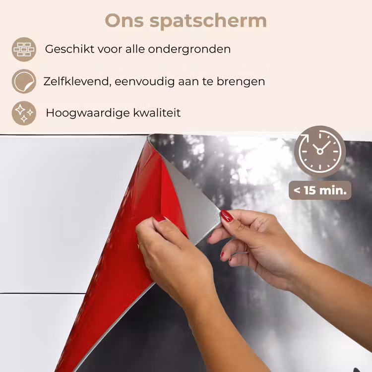 Hert - Bos - Zonnestralen - Zwart-wit - Natuur keuken achterwand spatscherm klein -spatscherm_NL
