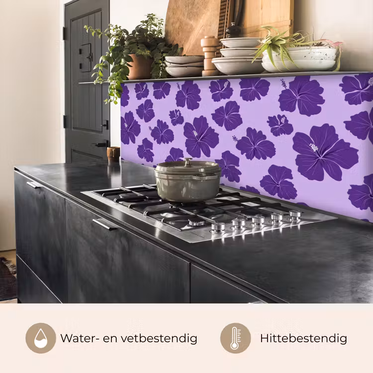 Hibiscus - Bloemen - Paars keuken achterwand 2 middel 871 -usp_NL