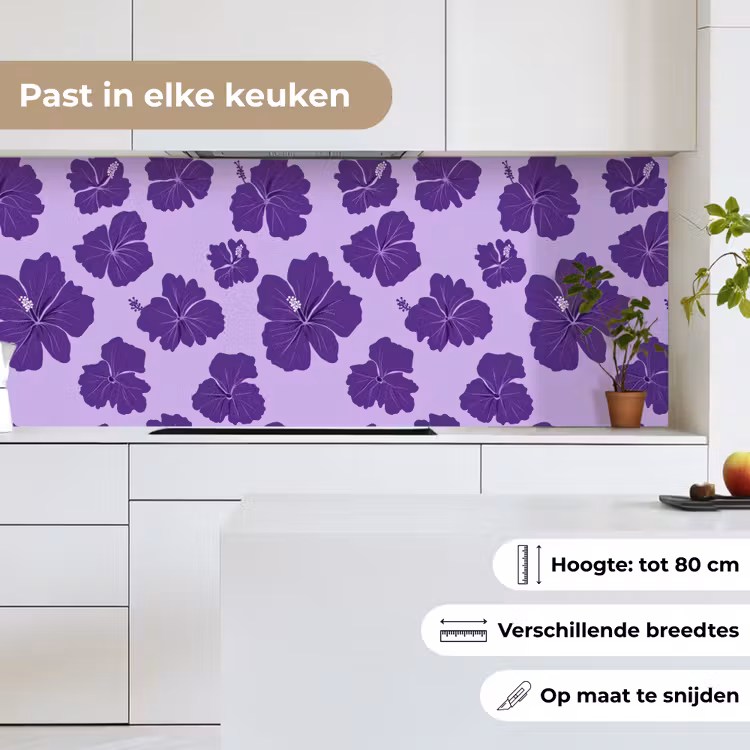Hibiscus - Bloemen - Paars keuken achterwand 2 middel 871 -sfeer4_NL