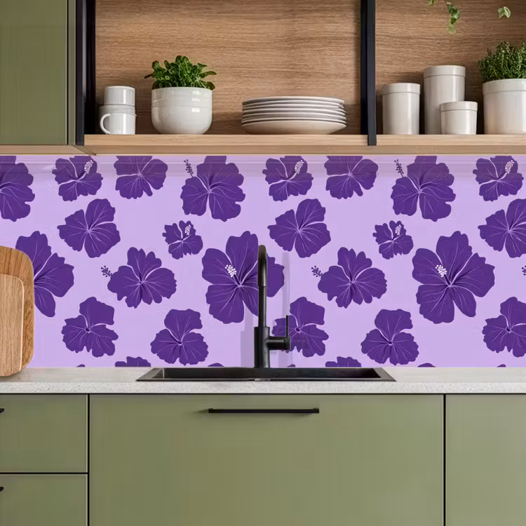 Hibiscus - Bloemen - Paars keuken achterwand 2 middel 871 -sfeer3