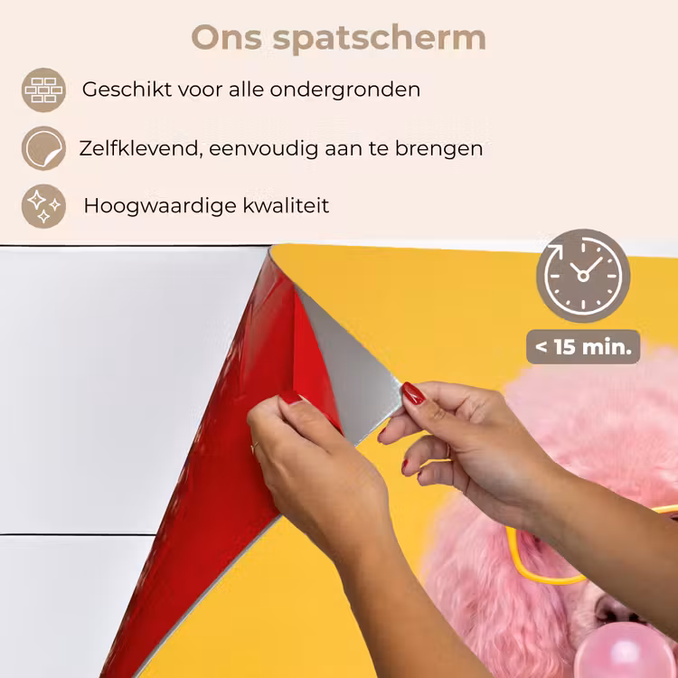 Hond - Kauwgum - Dieren - Modern - Roze keuken achterwand spatscherm klein -spatscherm_NL