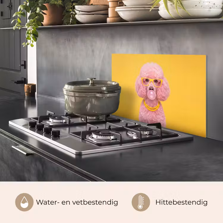 Hond - Kauwgum - Dieren - Modern - Roze keuken achterwand spatscherm klein -usp_NL