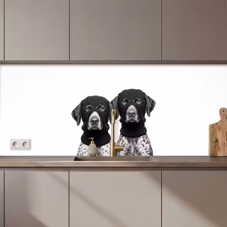 Honden - Bivakmuts - Zwart - wit keuken achterwand 2 middel zz_3dshopping