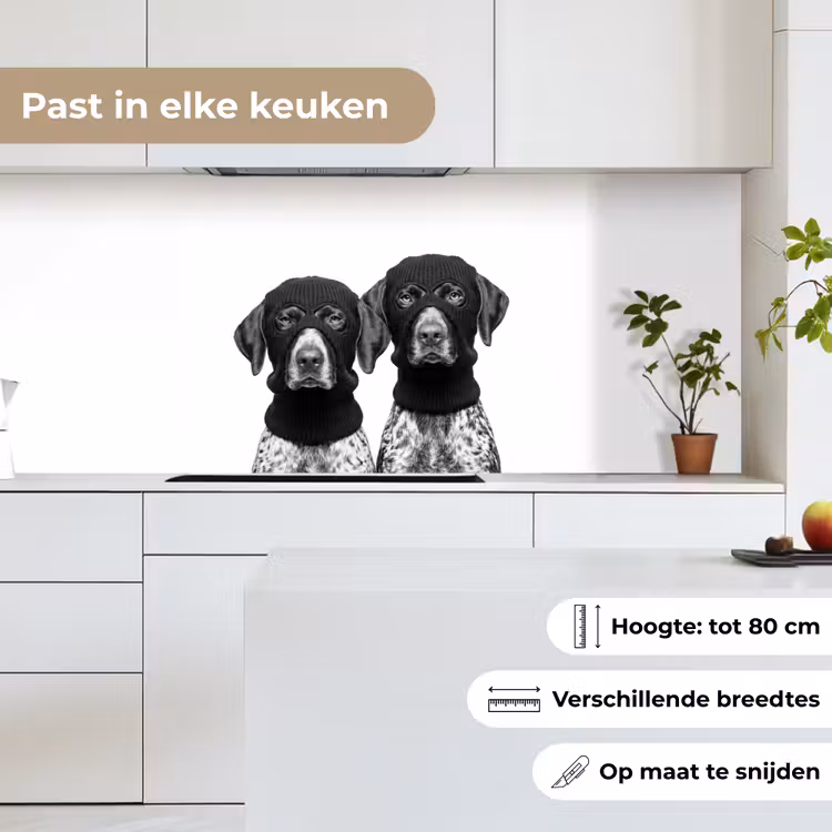 Honden - Bivakmuts - Zwart - wit keuken achterwand 2 middel -sfeer4_NL
