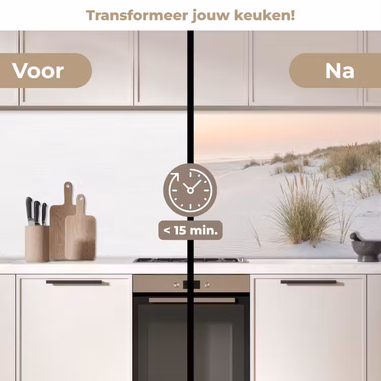 Horizon - Duinlandschap - Zand keuken achterwand 2 middel -voor-na2_NL