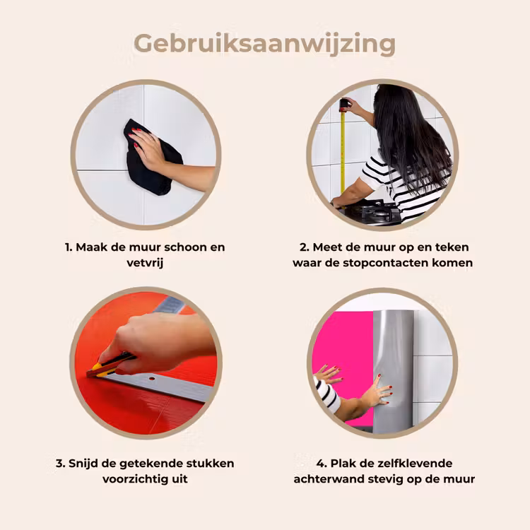 Hot - Fuchsia - Roze keuken achterwand 2 middel 871 -gebruiksaanwijzing_NL