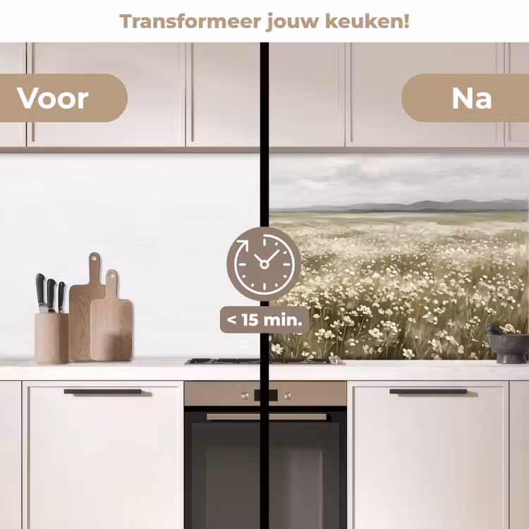 Illustratie - Landschap - Wit keuken achterwand 2 middel -voor-na2_NL