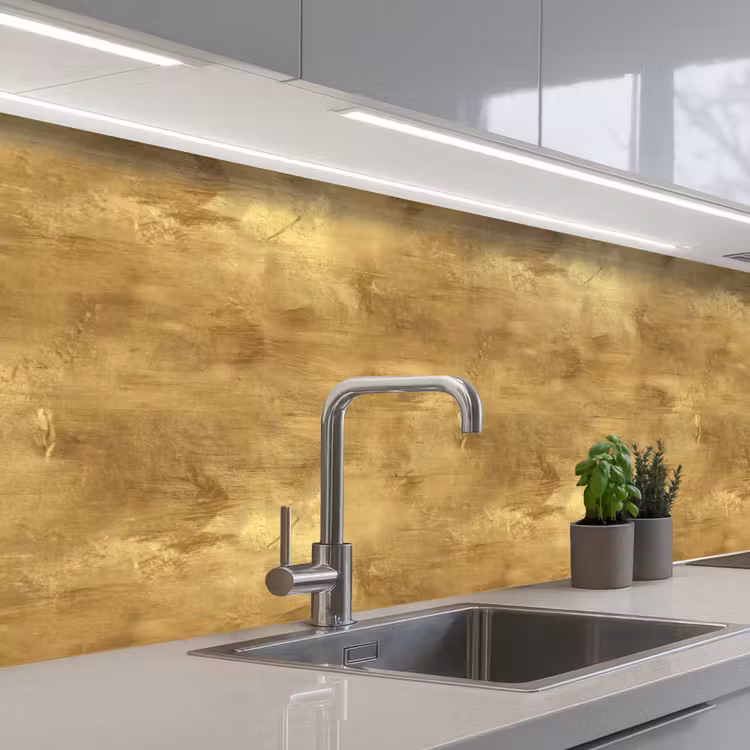Industrieel - Textuur - Goud keuken achterwand 2 middel 871 -3d_schuin