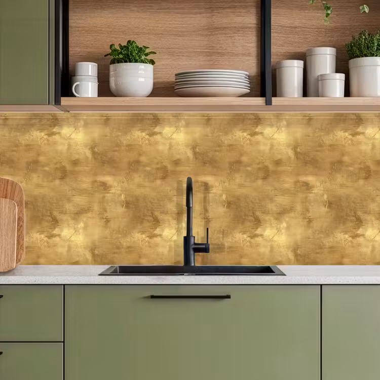 Industrieel - Textuur - Goud keuken achterwand 2 middel 871 -sfeer3