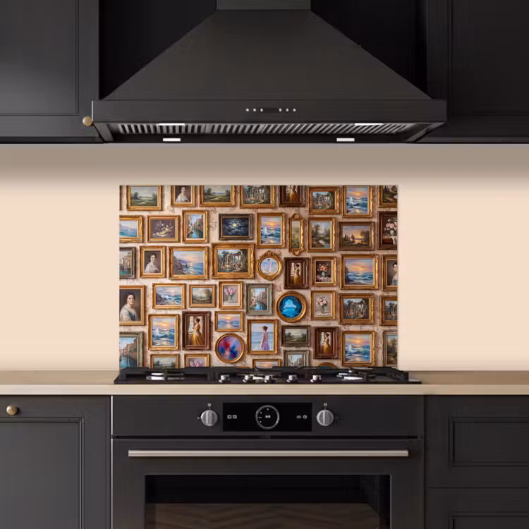 Interieur - Kunst - Collectie - Klassiek - Goud keuken achterwand spatscherm klein -sfeer1