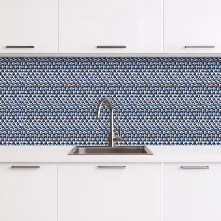 Japan - Blauw - Wit - Patronen keuken achterwand 2 middel 871 -3d