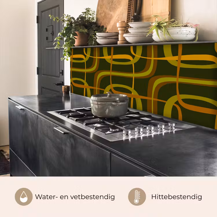 Jaren 70 - Retro - Groen keuken achterwand 2 middel 871 -usp_NL