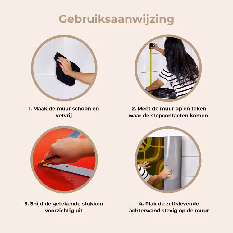 Jaren 70 - Retro - Groen keuken achterwand 2 middel 871 -gebruiksaanwijzing_NL
