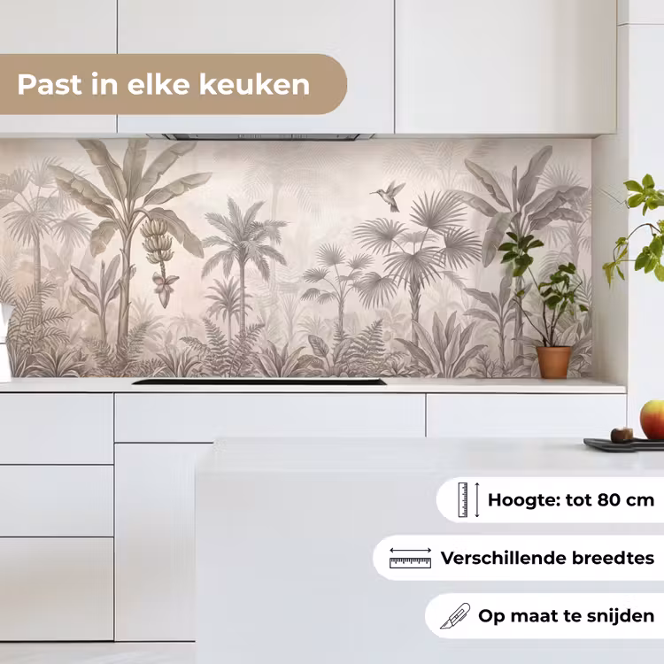 Jungle - Banenboom - Kolibrie - Beige keuken achterwand 2 middel -sfeer4_NL