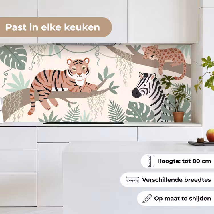 Jungle - Rustiek - Pastel keuken achterwand 2 middel -sfeer4_NL