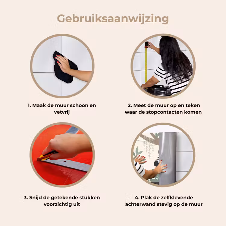 Jungle - Rustiek - Pastel keuken achterwand 2 middel -gebruiksaanwijzing_NL