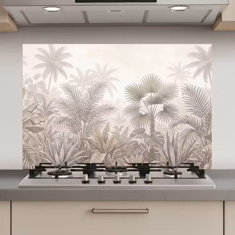 Jungle - Tropisch - Natuur -Vintage - Beige keuken achterwand 2 middel zz_3dshopping