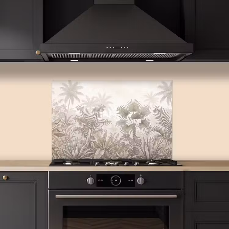 Jungle - Tropisch - Natuur -Vintage - Beige keuken achterwand 2 middel -3d_schuin