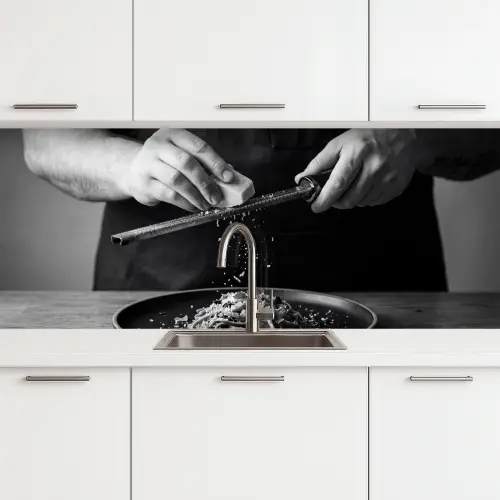Kaas - Pasta - Rasp keuken achterwand 2 middel -3d