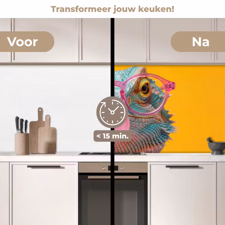 Kameleon - Kauwgom - Kleurrijk keuken achterwand 2 middel -voor-na2_NL