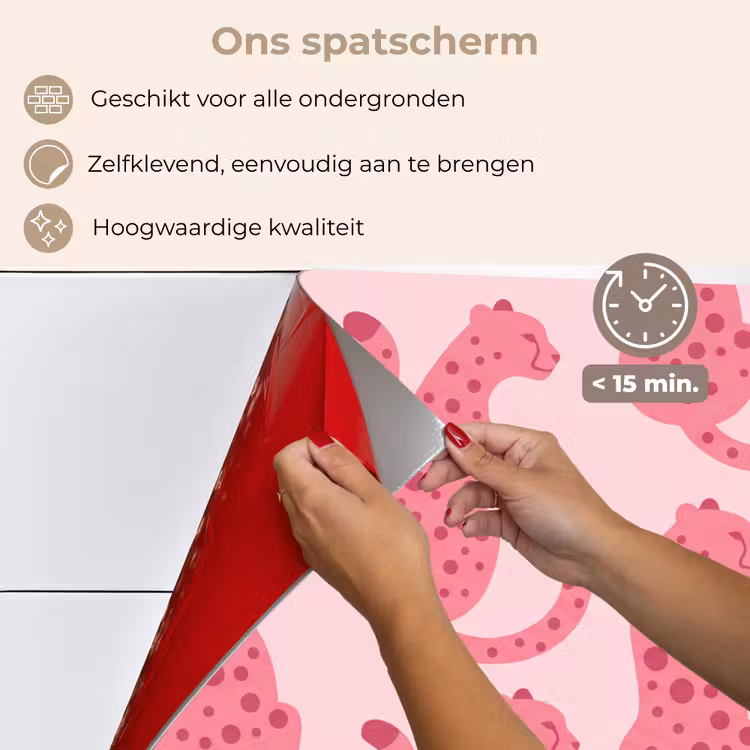 Kat - Gevlekt - Dieren - Patroon - Roze keuken achterwand spatscherm klein -spatscherm_NL