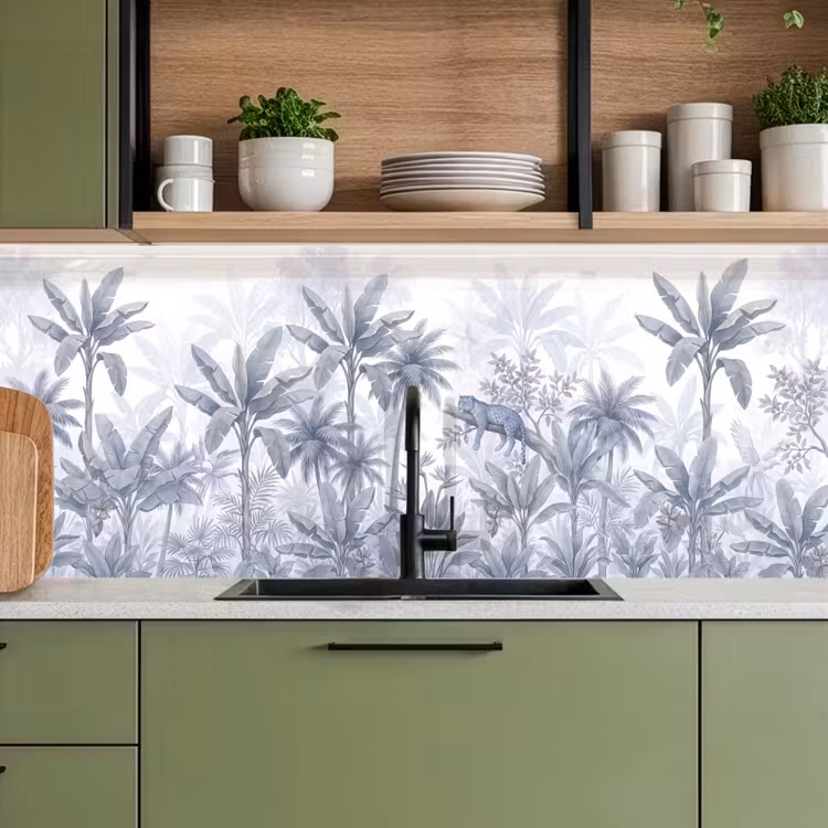 Kat - Tropisch bos - Modern - Grijs keuken achterwand 2 middel -sfeer3