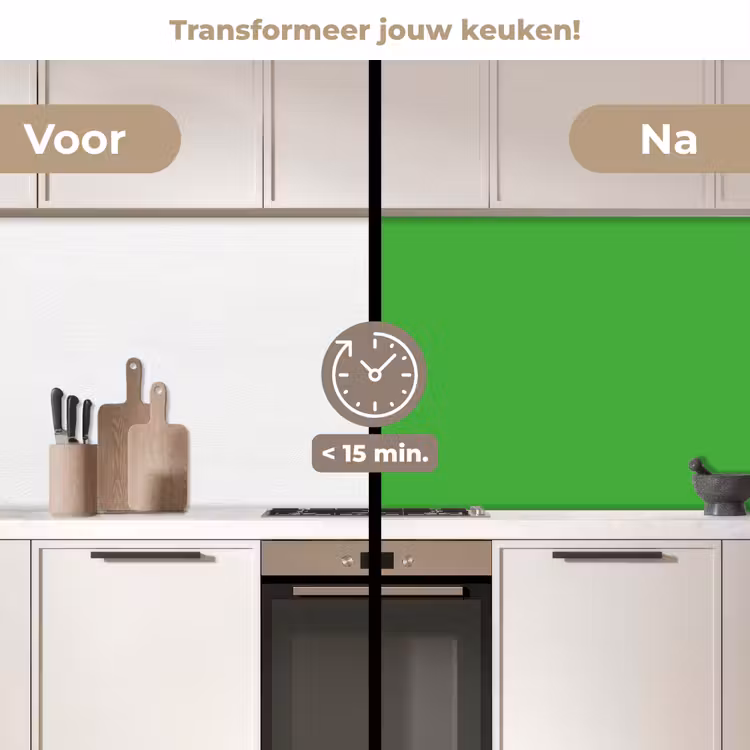 Kelly - Green - Groen keuken achterwand 2 middel 871 -voor-na2_NL