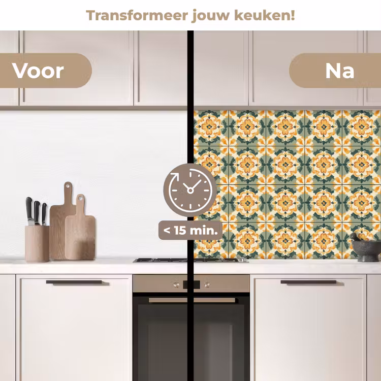 Keramiek - Verweerd - Kleurrijk keuken achterwand 2 middel 871 -voor-na2_NL
