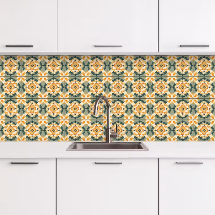 Keramiek - Verweerd - Kleurrijk keuken achterwand 2 middel 871 -3d