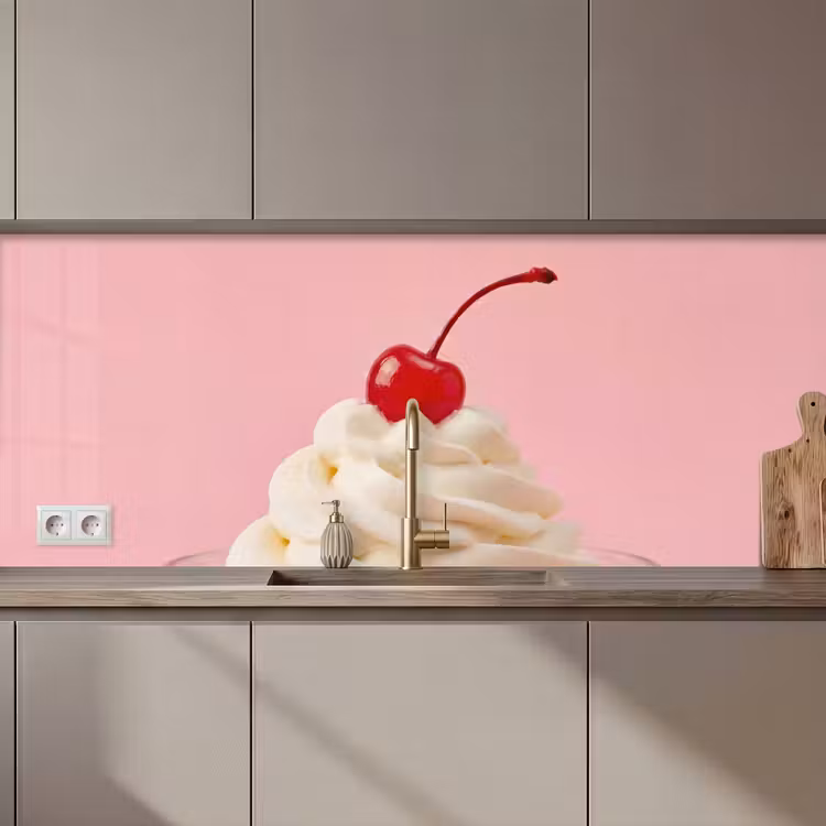 Kers - Slagroom - Roze keuken achterwand 2 middel zz_3dshopping
