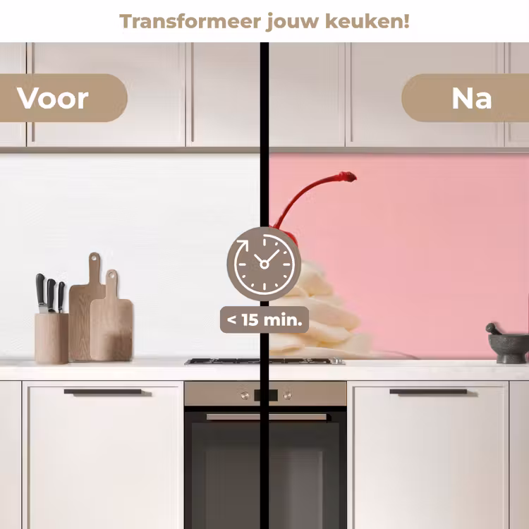 Kers - Slagroom - Roze keuken achterwand 2 middel -voor-na2_NL