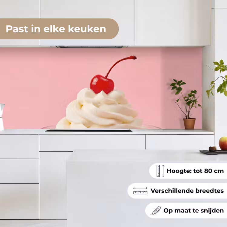 Kers - Slagroom - Roze keuken achterwand 2 middel -sfeer4_NL
