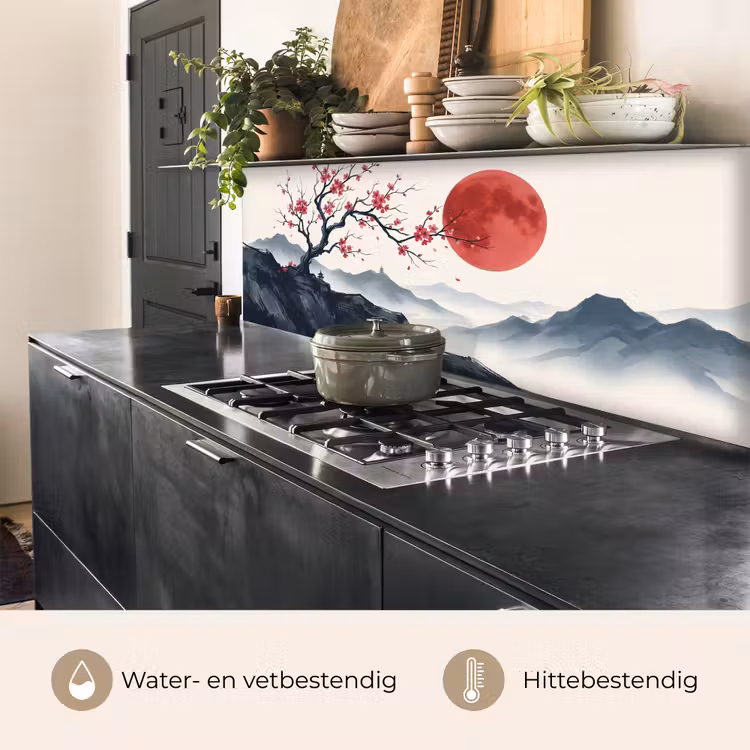 Kersenbloesem - Oosters - Rood keuken achterwand 2 middel -usp_NL