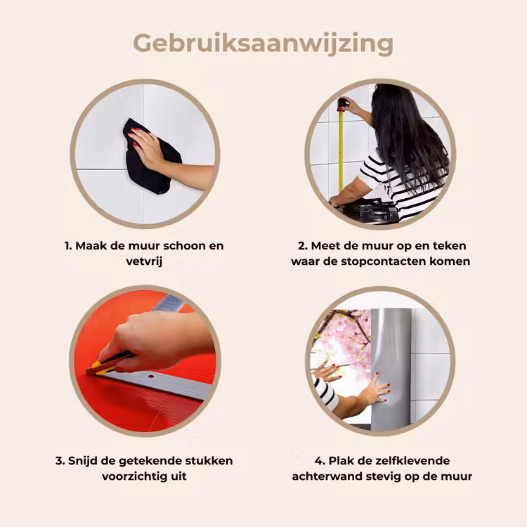 Kersenbloesem - Roze - Bloemen - Sakura - Natuur keuken achterwand 2 middel -gebruiksaanwijzing_NL