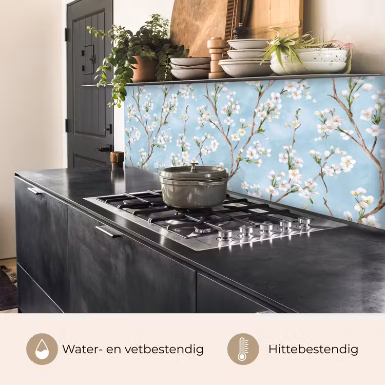 Kersenbloesem - Textuur - Blauw keuken achterwand 2 middel 871 -usp_NL