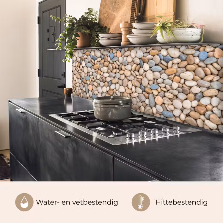 Kiezelstenen - Natuur - Textuur - Beige - Grijs keuken achterwand 2 middel -usp_NL