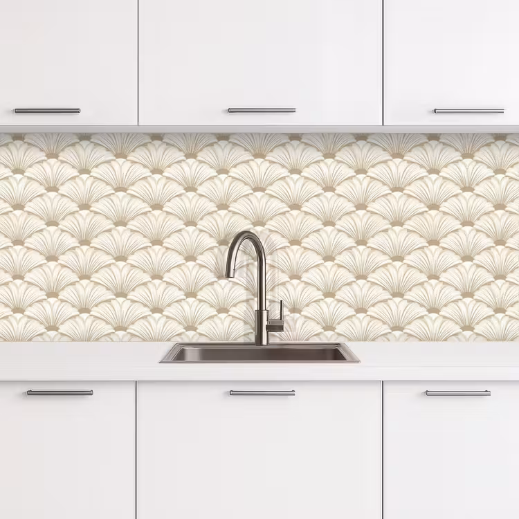 Klassiek - Art - Beige keuken achterwand 2 middel 871 -3d