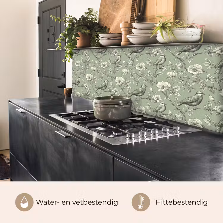 Klassiek - Botanisch - Groen keuken achterwand 2 middel 871 -usp_NL