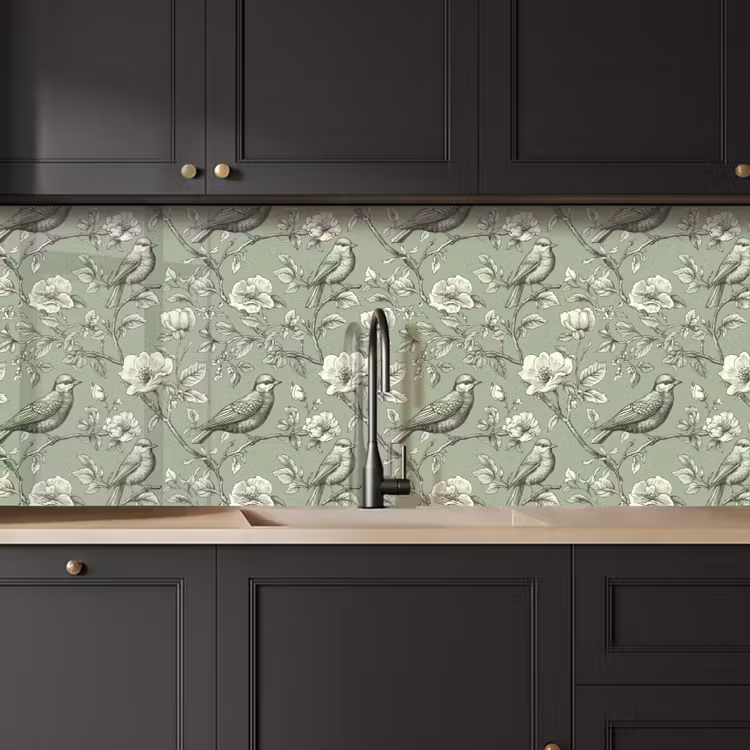 Klassiek - Botanisch - Groen keuken achterwand 2 middel 871 -sfeer1