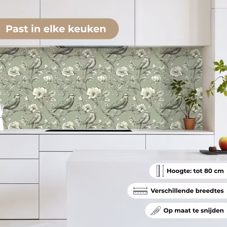 Klassiek - Botanisch - Groen keuken achterwand 2 middel 871 -sfeer4_NL