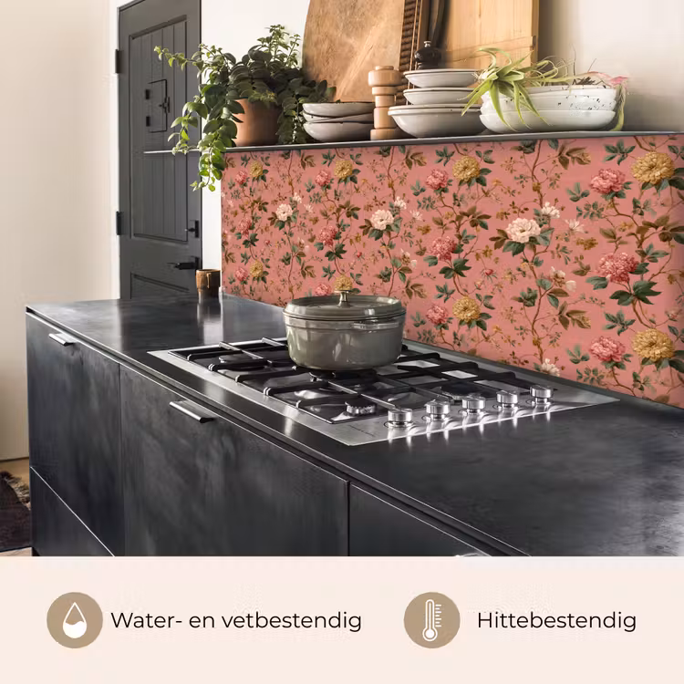 Klassiek - Botanisch - Roze keuken achterwand 2 middel 871 -usp_NL