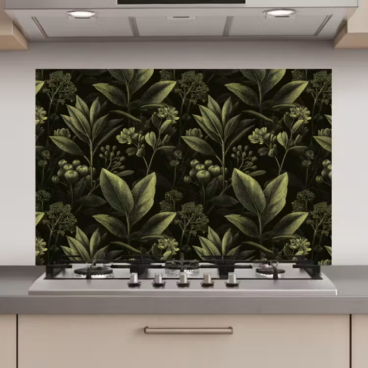 Klassiek - Donker - Botanisch - Planten keuken achterwand spatscherm klein 900 -3d_website