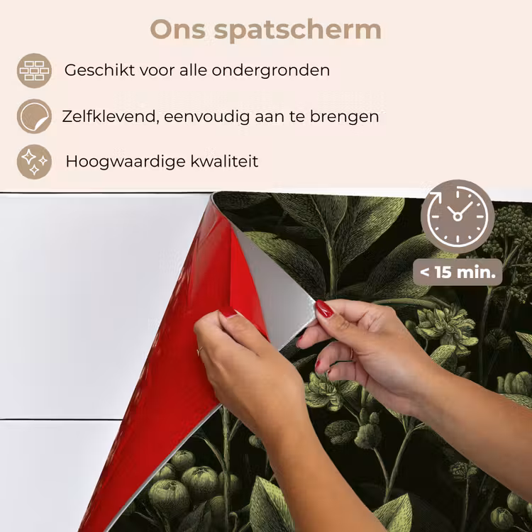 Klassiek - Donker - Botanisch - Planten keuken achterwand spatscherm klein 900 -spatscherm_NL