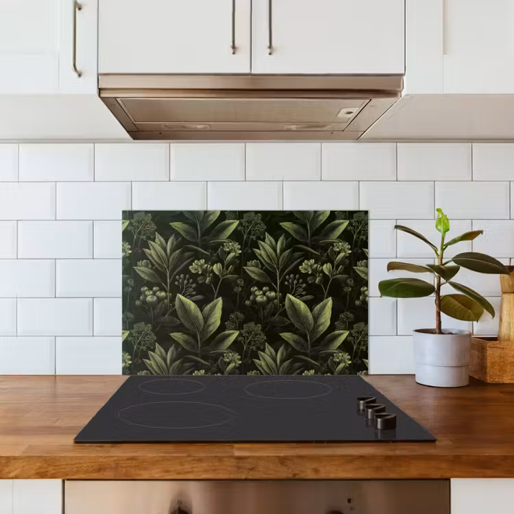 Klassiek - Donker - Botanisch - Planten keuken achterwand spatscherm klein 900 -sfeer2