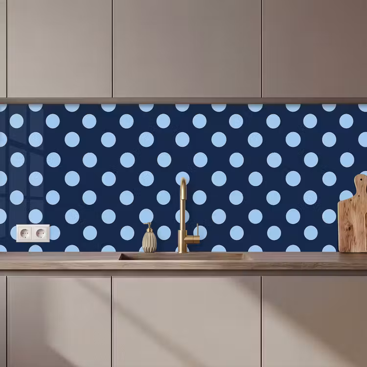 Klassiek - Dots - Blauw keuken achterwand 2 middel 871 zz_3dshopping