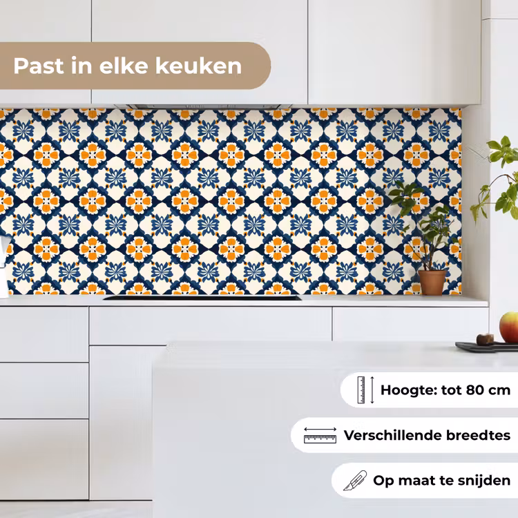 Klassiek - Geometrisch - Blauw keuken achterwand 2 middel 871 -sfeer4_NL