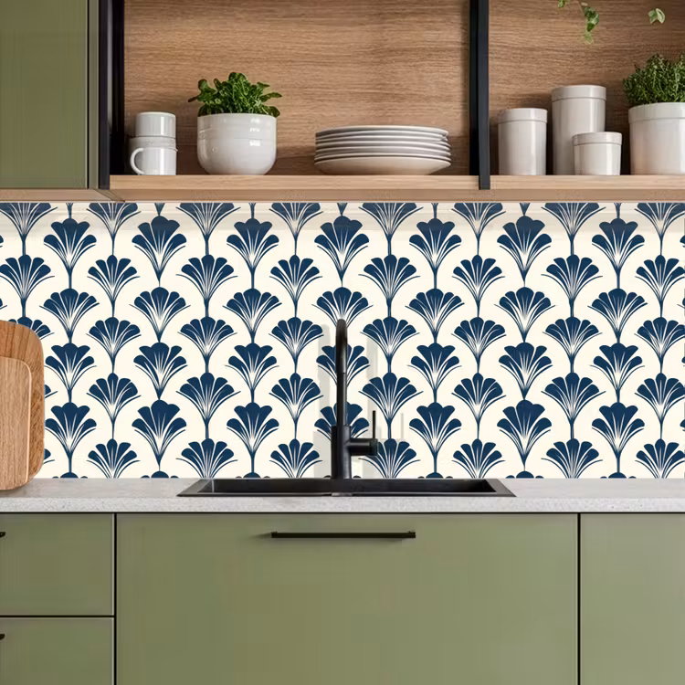 Klassiek - Motief - Blauw keuken achterwand 2 middel 871 -sfeer3
