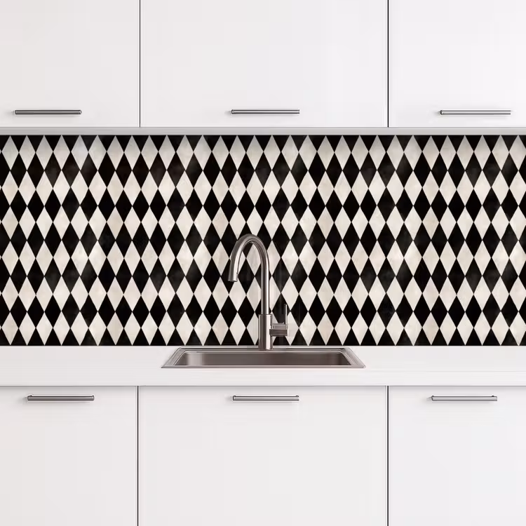 Klassiek - Patroon - Zwart keuken achterwand 2 middel 871 -3d